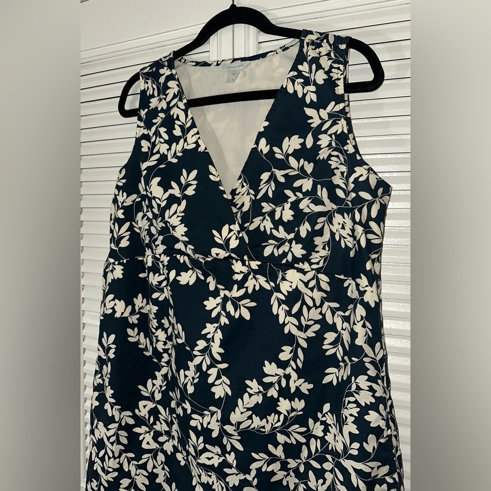 Garnet Hill Navy and White Floral Mini Dress - Picture 2 of 11